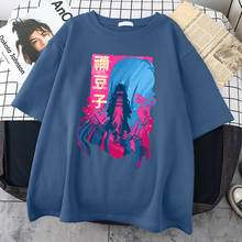 Demônio slayer kamado nezuko impressão camisetas dos homens esporte crewneck tshirt estilo solto camiseta moda respirável manga curta 2024 - compre barato
