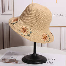 Hand hook raffia flowers straw hat female summer travel anti-ultraviolet sun hat foldable sun hat beach hat 2024 - buy cheap