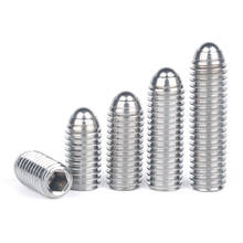 304 stainless steel Ball point screw M3 M4 M5 M6 M8 M10 M12 Hex Socket Spring Ball Plunger Grub Point Set Screw Bolts 2024 - buy cheap