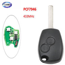 Llave de Control remoto de 2 botones Fob 433MHz con Chip PCF7946 2024 - compra barato