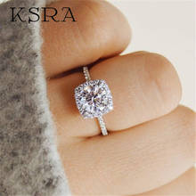 Модное популярное обручальное кольцо с кристаллами KSRA 2020, кольца с геометрическим фианитом, ювелирные изделия для женщин, подарок, горячая Распродажа 2024 - купить недорого
