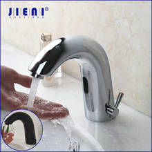 JIENI Chrome Basin Faucet Automatic Touch Free Hands Sensor Faucets Solid Brass Bathroom Sink Faucet Mixer & Taps 2024 - buy cheap