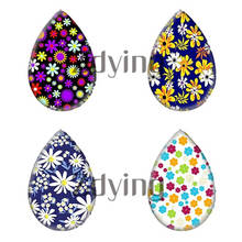 Zdying 10pcs Classic Flowers Tear Drop Glass Cabochon Flower Pattern Art Picture Jewelry Findings For Necklace Pendant Charm 2024 - buy cheap