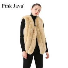 pink java QC19076  new arrival hot sale  real fox fur coat women natural fox fur vest fashion fur gilet luxury wither clothes 2024 - buy cheap