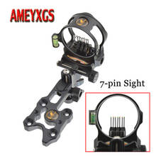 1pc Archery 0.019" Adjustable Optic Fiber 7-pins Sight Shooting Training Compound Bow Sight For Hunting Sports Aiming Acessories 2024 - buy cheap