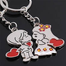 1 Pair Casual Couple Love Keychain Cartoon Key Chain Lovers Key Ring Women Wedding Jewelry Accessory Valentines Gift 2024 - buy cheap