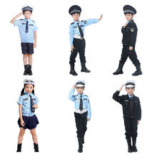 Ropa de escenario escolar para adolescentes, disfraz de policía, Halloween, Carnaval, falda con gorro 2024 - compra barato