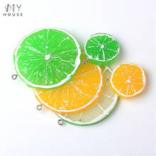 10Pcs Resin Simulation Orange Lemon DIY Craft Earings Headwear Accessories Hanging Ring Fruit Pendant Key Chain Decor Matreial 2024 - buy cheap