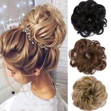 Easy to Wear Stylish Hair Scrunchies Naturally Messy Curly Bun Hair Extension 2024 - buy cheap