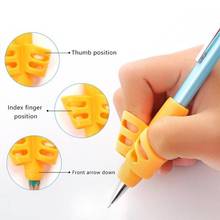 Two-Finger Pen Holder Silicone Baby Learning Writing Tool Correction Device Pencil Set Stationery 3 Piece Set Gift 2024 - buy cheap