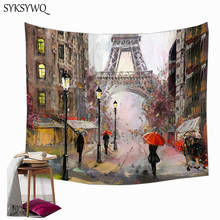 drap mural wall hanging tapestry muur doek wandtapijten painting paris wall cloth tapestries 2024 - buy cheap