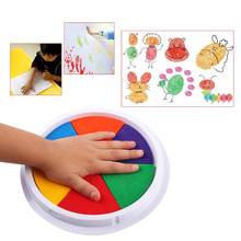 Sello de almohadilla de tinta de 6 colores, pintura de dedo artesanal, fabricación de tarjetas, redondo grande para niños 2024 - compra barato