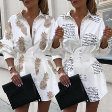 Женское готическое платье-рубашка Vadim, белое офисное платье-рубашка с длинным рукавом, Элегантное летнее повседневное мини-платье, 2020 2024 - купить недорого
