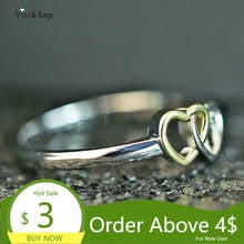 Visisap-anillos de corazón hueco doble de moda para mujer, joyería fina y bonita para fiesta de cumpleaños, aniversario, envío directo B2041 2024 - compra barato