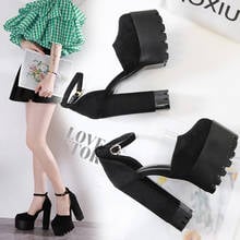 Spring Autumn Sexy Platform Women Pumps Shoes Woman Thick High Heels Shoes Female Black Rubber Sole Suede Platform Shoes 2024 - buy cheap