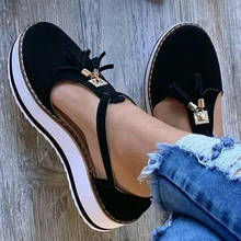 New Women Sandals Buckle Strap Flock Summer Shoes Chaussures Femme Flat Platform Sandalias Plus Size Shoes 2020 Fashion 2024 - buy cheap