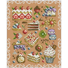 Cake dessert patterns Counted Cross Stitch 11CT 14CT DIY Chinese Cross Stitch Kits Embroidery Needlework Sets 2024 - buy cheap