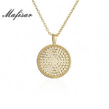 Mafisar 2021 New Design Round Pendant Trendy Girs Micro Pave CZ Lucky Jewelry Colorful Necklace Best Birthday Party Gifts 2024 - buy cheap