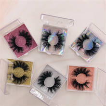 6 Pairs/Lot Mink 3D Lashes Dramatic Long 25mm Eyelashes Private Label Square Boxes 2024 - buy cheap