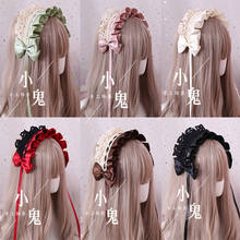 High Quality Japanese-style SOFT Girl Lolita Hair Bands Lace Barrettes Lolita Sweet Daily Life Versatile Bow KC Headdress 2024 - buy cheap