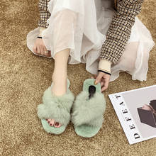 2020 lã de pelúcia para mulheres vestes lindos venda quente sandálias maré sapatos preguiçoso casa algodão chinelos no inverno 2024 - compre barato