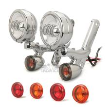 Suporte de iluminação auxiliar, luz de neblina com sinais de seta para lâmpadas auxiliares harley, flhx electra glide 06-20 2024 - compre barato