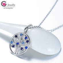 Tree Life Round Pendant 925 Sterling Silver Necklace Vintage Elegant Jewelry For Sweater matching Fashion Jewelry 2024 - buy cheap