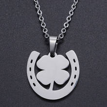 Flower Horseshoe Stainless Steel Charm Necklace for Women Dropshipping Fashion Jewelry Necklaces Wholesale Accept OEM Order 2024 - buy cheap