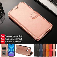 Кожаный чехол для Huawei Honor 8X, винтажные чехлы для телефонов Huawei Honor 8A, флип-подставка, слот для карт, кошелек, чехол для Hoesje Honor 8C, чехол, оболочка 2024 - купить недорого