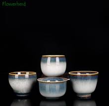 Керамическая фарфоровая чайная чашка для запекания, чайная посуда, глазурованная чашка для мастера Temmoku, чайная чашка, чайная чашка кунг-фу, маленькая чашка, чайная чашка кунг-фу 2024 - купить недорого