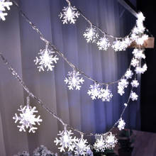 Guirnalda LED con forma de copo de nieve, cadena de luces alimentadas por batería, para decoración de árbol de Navidad, bar, fiesta, boda y Año Nuevo 2024 - compra barato