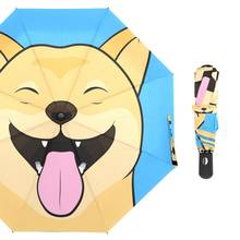 Laughing Shiba Inu Dog Umbrella Automatic Ultra-light Windproof Folding Umbrella Rain Women 8K Girls Umbrellas Travel Paraguas 2024 - buy cheap