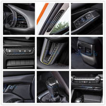 Cubierta Interior de fibra de carbono para volante de coche Mazda 3 M3 Axela 2020, pomo de engranaje, Panel de ventilación de salida de CA, accesorio de estilo 2024 - compra barato