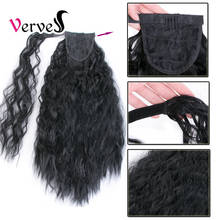 VERVES Synthetic Hairpiece Wrap on Clip Hair Extensions Kinky Ponytail Hair Corn Wavy Long Ponytail easy wear 2024 - buy cheap