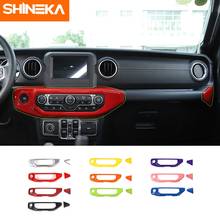 SHINEKA Interior Mouldings for Jeep Wrangler JL 2018+ Air Conditioning Control Panel Decoration Sticker Accessories For jeep JL 2024 - buy cheap