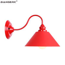 Lámpara de pared moderna para decoración del hogar, candelabro LED para sala de estar, mesita de noche, iluminación interior, hierro rojo, PVC, E27, luces Edison 2024 - compra barato