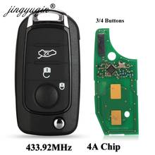 jingyuqin Remote Flip Car Key Fob 3/4 Buttons 433.92Mhz 4A Chip for Fiat 500X Egea Tipo 2016 2017 2018 2024 - buy cheap