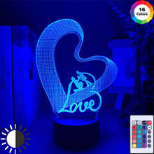 Luminária colorida de led para noite, presente para casamento, luz noturna 3d para decoração de casa, bateria usb, lâmpada de ilusão, lembrança de casamento 2024 - compre barato
