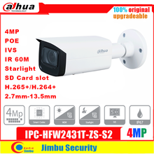 Dahua IP Camera International Version 4MP PoE IPC-HFW2431T-ZS-S2 H.265 IR60m Starlight IP67 IK10 Built-in IR LED IVS 2.7 –13.5mm 2024 - buy cheap