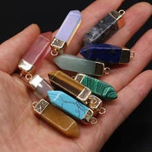 2pcs Natural Stone Agates Crystal Quartzs Sodalite Tiger Eye Pendant DIY for Necklace Earring or Jewelry Making Size 34x10mm 2024 - buy cheap