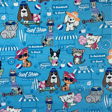Хороший 100% хлопок ткань мультфильм Животные кошки и собаки шаблон Цифровая печать швейный материал детская ткань Diy рубашка одежда 2024 - купить недорого