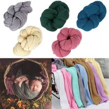 Stretch Knitting Baby Blanket Infant Photography Props Solid Color Newborn Photo Wraps Soft Shooting Accessories 2024 - buy cheap