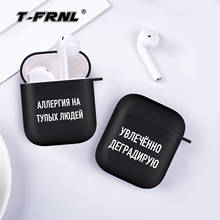 Estojo para fones de ouvido airpods 1 e 2, capa de silicone preta sem fio bluetooth com lembrança da rússia 2024 - compre barato