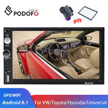 Podofo 2din автомобильное радио Android 2 din Автомобильный мультимедийный плеер GPS 2 DIN аудио стерео для Volkswagen Nissan Hyundai Kia сиденье Toyota 2024 - купить недорого