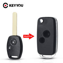 KEYYOU For Honda Accord CR-V Civic Pilot Odyssey Modified 2 Buttons Flip Remote Cover Key Shell Replacement Car Key Fob Case 2024 - buy cheap