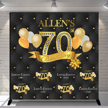 Cartel de fiesta de cumpleaños para adultos, telón de fondo de fotografía de Globo de Oro Negro, decoraciones personalizadas, sesión de fotos de estudio 2024 - compra barato