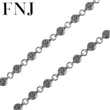 FNJ-pulsera de plata de primera ley con Cruz para hombre y mujer, brazalete, plata esterlina 925, S925, 18cm, 21cm 2024 - compra barato