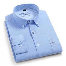 Camisas lisas de manga larga para hombre, ropa de vestir, color blanco, púrpura, Oxford, de ajuste Regular, informal, de calidad, 100% algodón, a la moda 2024 - compra barato