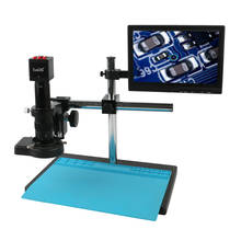 Microscópio de vídeo da sony imx30x com vga hdmi, 1080p, lente de montagem c 180x 300x + suporte ajustável livremente para solda em pcb 2024 - compre barato