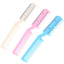 1pc Color Random Razor Comb Hair Cutter Thinning Shaper Comb Razor Blades Trimmer Hair Remover Tool 2024 - buy cheap